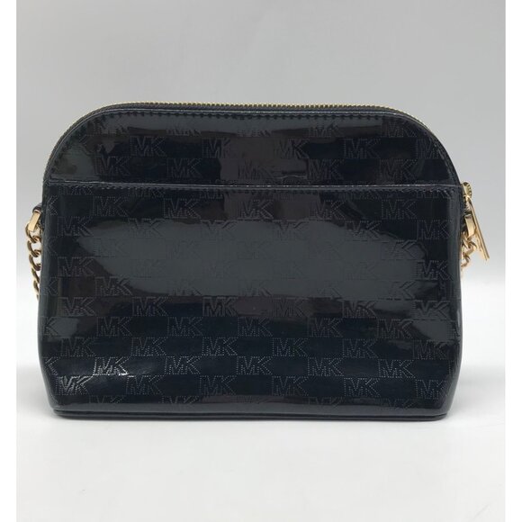 Michael Kors Black Cindy Patent Leather Large Dome Crossbody Bag - Picture 3 of 11